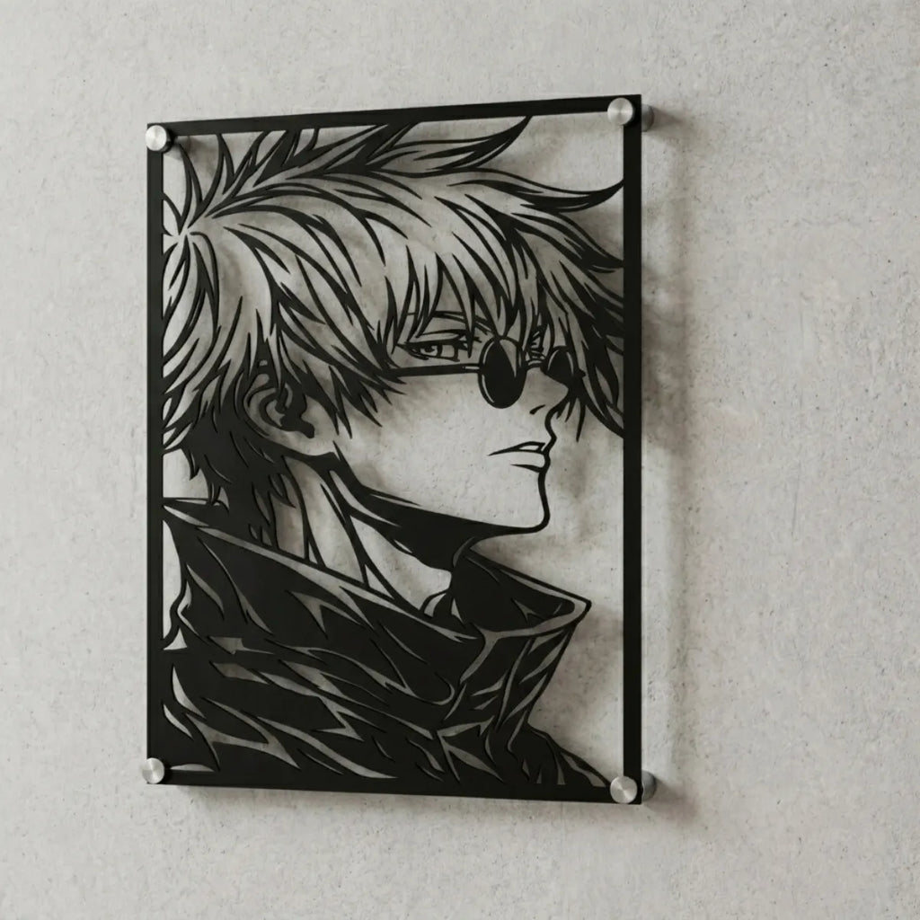 Cuadro decorativo en acero de Satoru Gojo de Jujutsu Kaisen cortado a láser - Noxhound