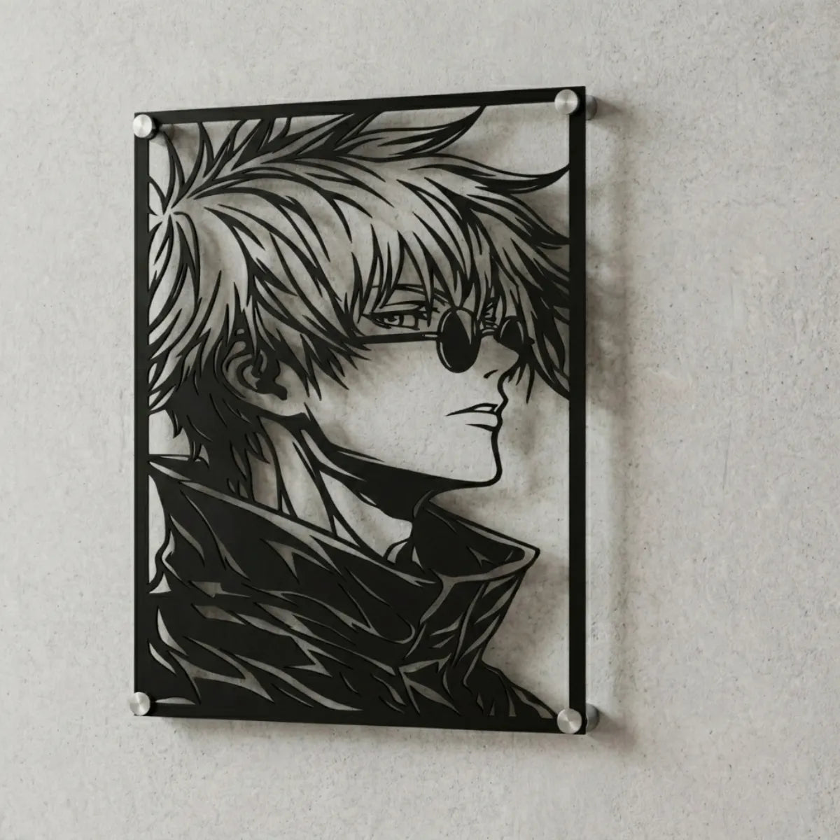 Cuadro decorativo en acero de Satoru Gojo de Jujutsu Kaisen cortado a láser - Noxhound