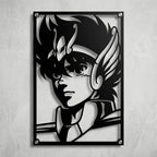 Cuadro decorativo en acero de Seiya de Pegaso de Caballeros del Zodiaco cortado a láser - Noxhound