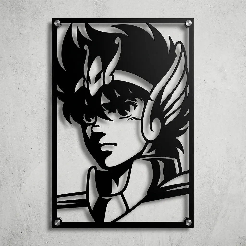 Cuadro decorativo en acero de Seiya de Pegaso de Caballeros del Zodiaco cortado a láser - Noxhound