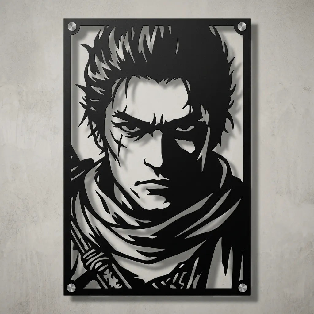 Cuadro decorativo en acero de Sekiro el Lobo de Sekiro cortado a láser - Noxhound