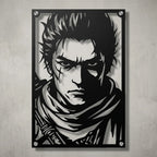 Cuadro decorativo en acero de Sekiro el Lobo de Sekiro cortado a láser - Noxhound