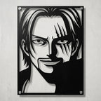 Cuadro decorativo en acero de Shanks el Pelirrojo de One Piece cortado a láser - Noxhound