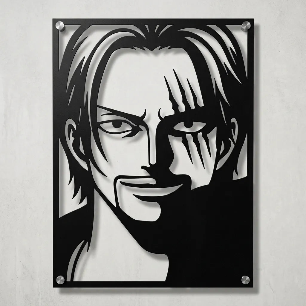 Cuadro decorativo en acero de Shanks el Pelirrojo de One Piece cortado a láser - Noxhound