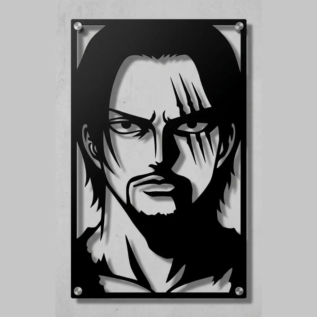 Cuadro decorativo en acero de Shanks el Pelirrojo Versión B de One Piece cortado a láser - Noxhound