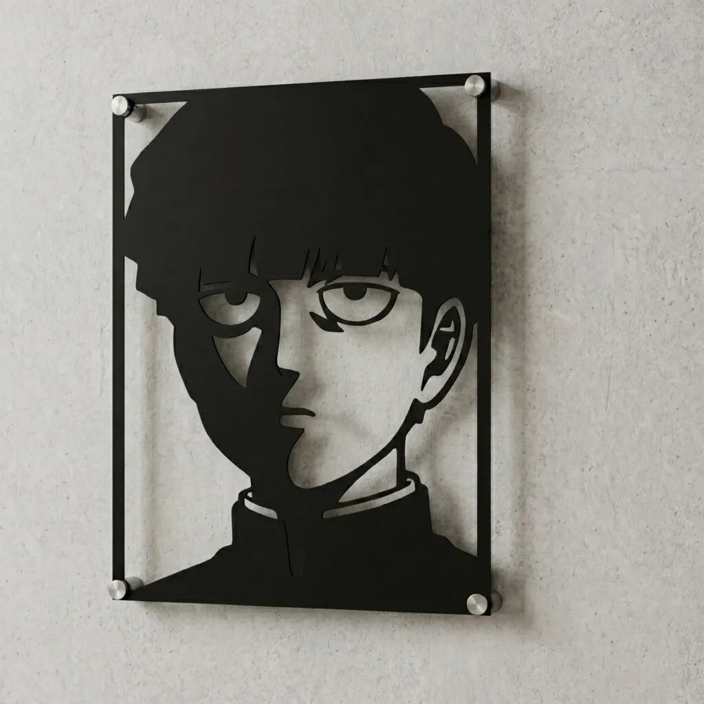 Cuadro decorativo en acero de Shigeo Kageyama de Mob Psycho 100 cortado a láser - Noxhound