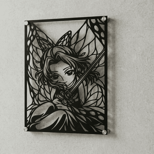 Cuadro Decorativo Anime Kimetsu no Yaiba Shinobu Kocho en Acero