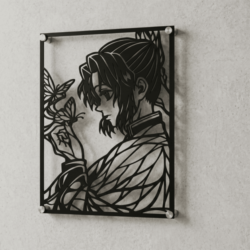 Cuadro Decorativo Anime Kimetsu no Yaiba Shinobu Kocho Versión B en Acero