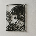 Cuadro decorativo en acero de Shinobu Kocho Versión B de Kimetsu no Yaiba cortado a láser - Noxhound