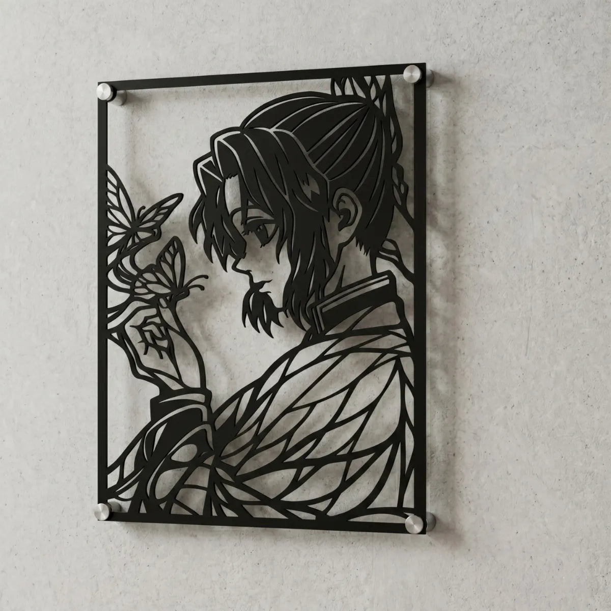 Cuadro decorativo en acero de Shinobu Kocho Versión B de Kimetsu no Yaiba cortado a láser - Noxhound