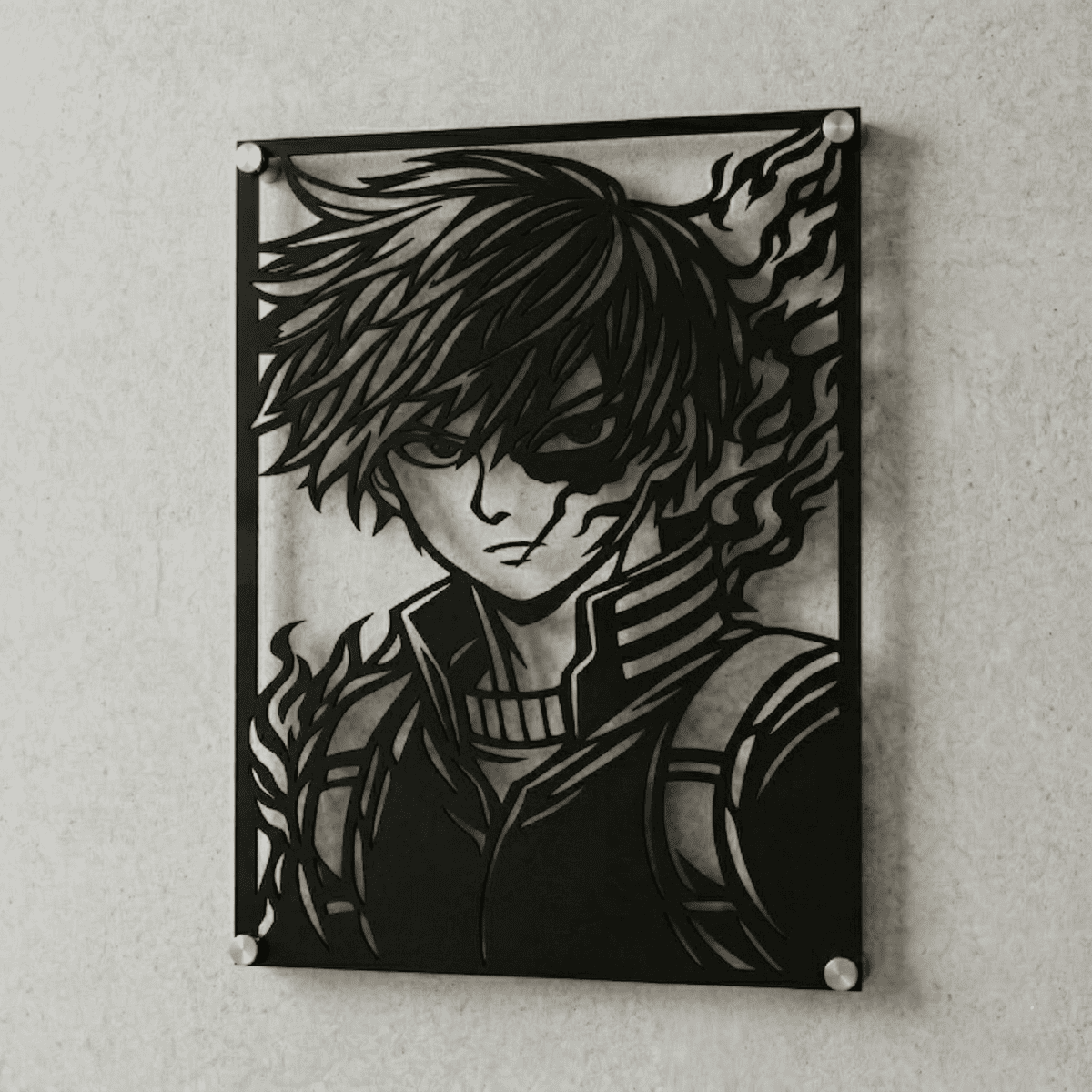 Cuadro Decorativo Anime My Hero Academia Shoto Todoroki en Acero