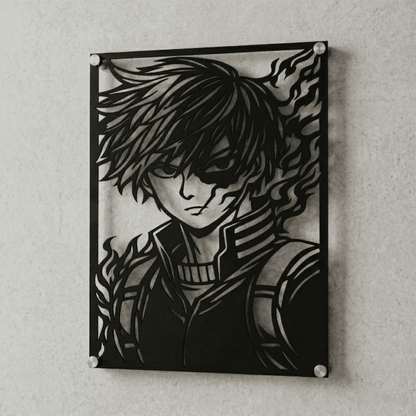 Cuadro Decorativo Anime My Hero Academia Shoto Todoroki en Acero