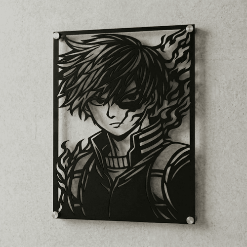 Cuadro Decorativo Anime My Hero Academia Shoto Todoroki en Acero