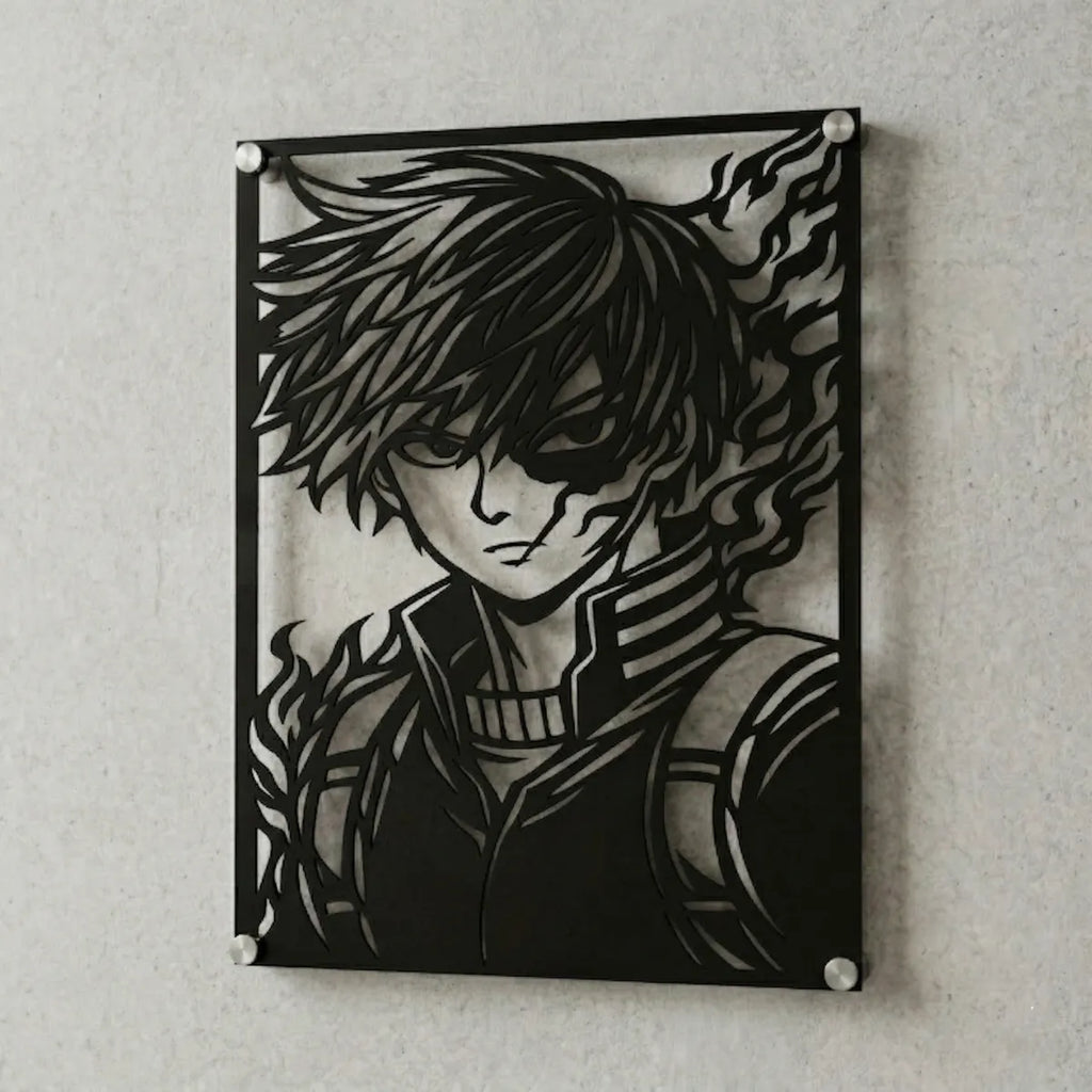 Cuadro decorativo en acero de Shoto Todoroki de My Hero Academia cortado a láser - Noxhound