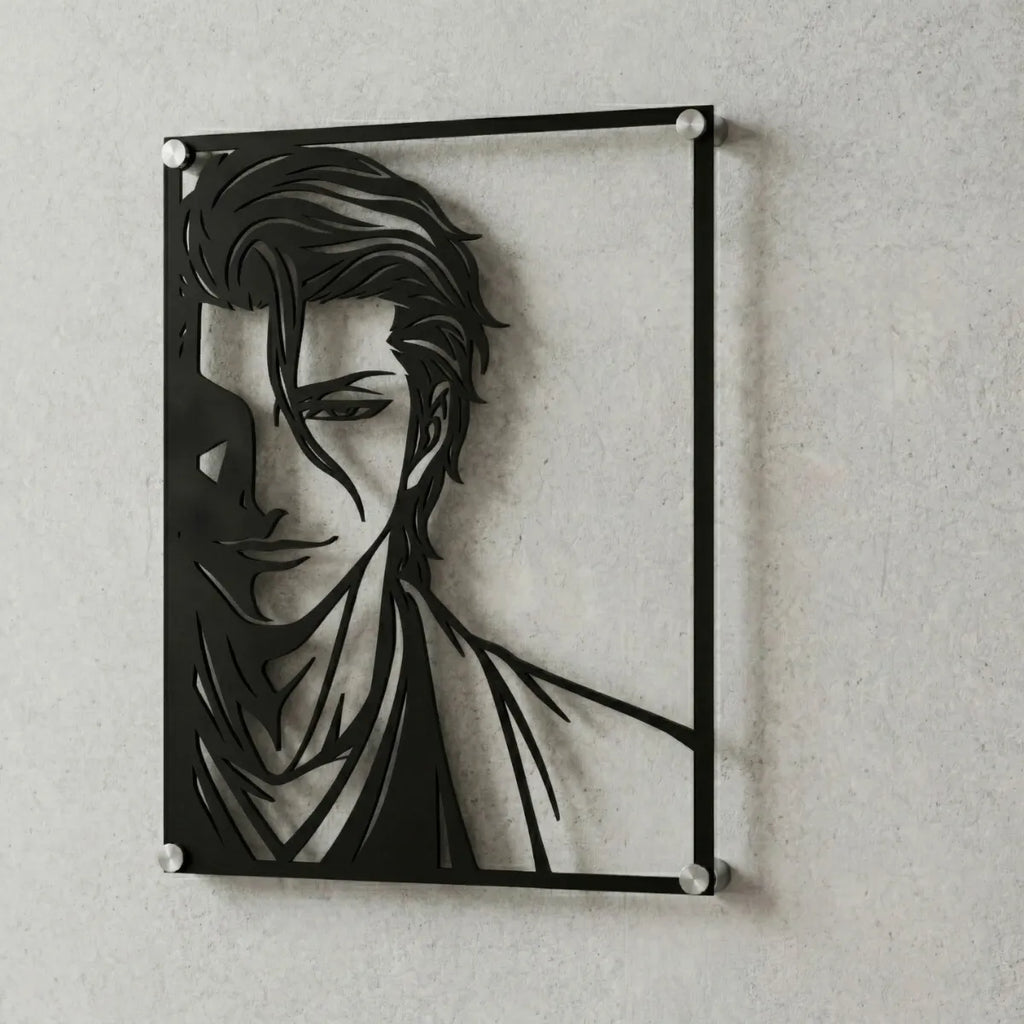 Cuadro decorativo en acero de Sosuke Aizen de Bleach cortado a láser - Noxhound