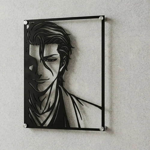 Cuadro decorativo en acero de Sosuke Aizen de Bleach cortado a láser - Noxhound