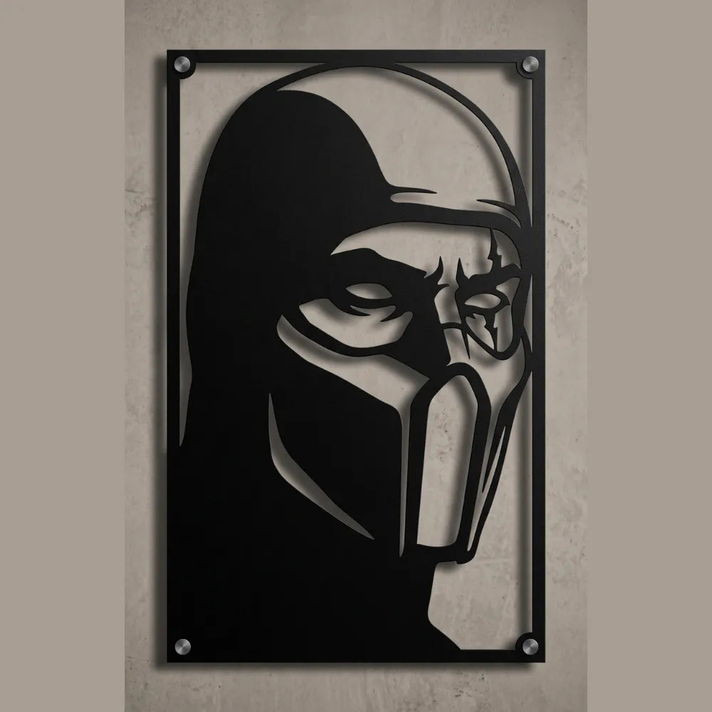 Cuadro Decorativo Videojuego Mortal Kombat Sub Zero en Acero