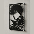 Cuadro decorativo en acero de Sung Jin Woo Monarca de las Sombras de Solo Leveling cortado a láser - Noxhound