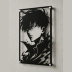 Cuadro decorativo en acero de Sung Jin Woo Monarca de las Sombras de Solo Leveling cortado a láser - Noxhound