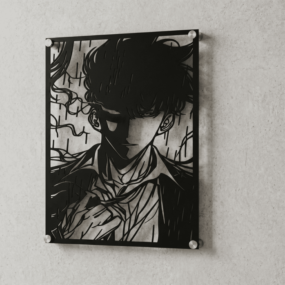 Cuadro Decorativo Anime Solo Leveling Sung jin Woo en Acero