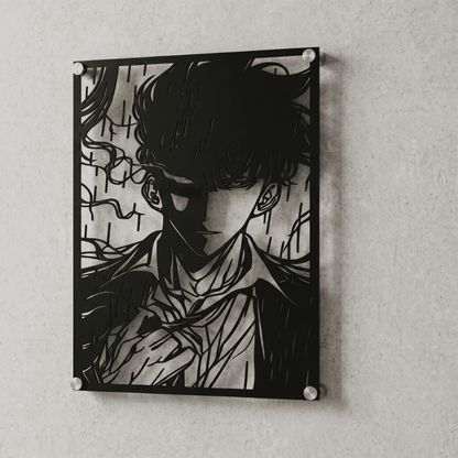 Cuadro Decorativo Anime Solo Leveling Sung jin Woo en Acero