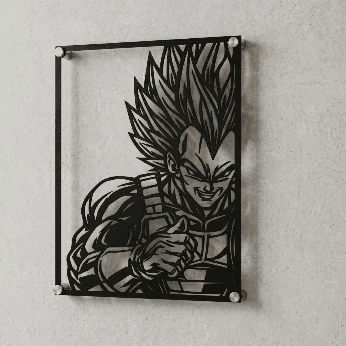 Cuadro Decorativo Anime Dragon Ball Super Vegeta en Acero