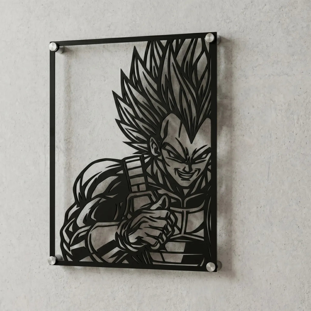 Cuadro decorativo en acero de Super Vegeta de Dragon Ball cortado a láser - Noxhound