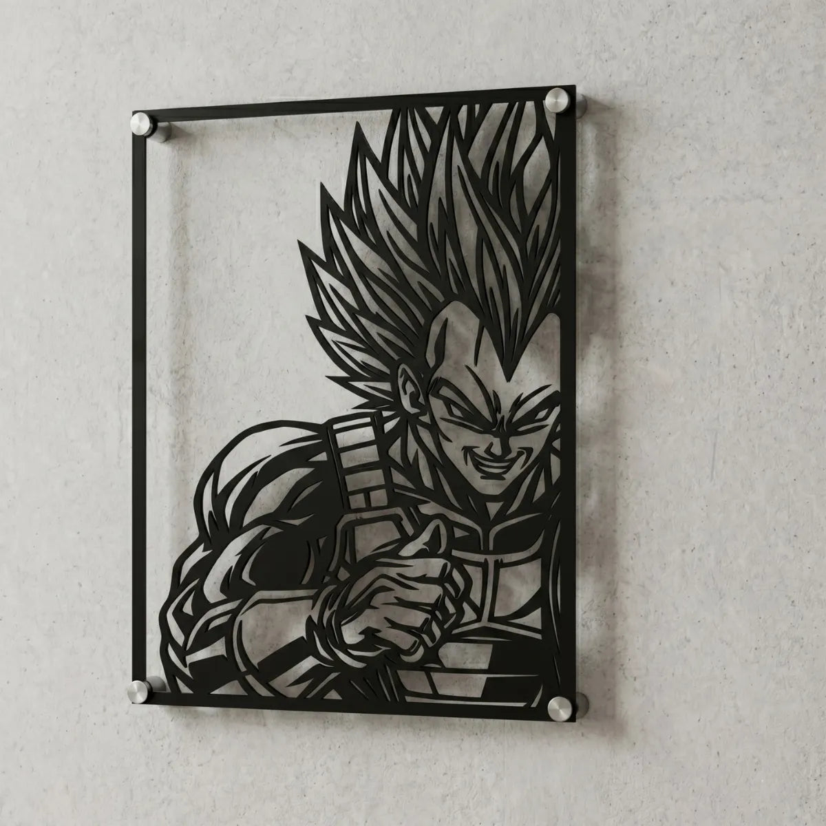 Cuadro decorativo en acero de Super Vegeta de Dragon Ball cortado a láser - Noxhound
