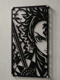 Cuadro decorativo en acero de Tanjiro Kamado Versión B de Kimetsu no Yaiba cortado a láser - Noxhound