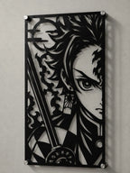 Cuadro decorativo en acero de Tanjiro Kamado Versión B de Kimetsu no Yaiba cortado a láser - Noxhound