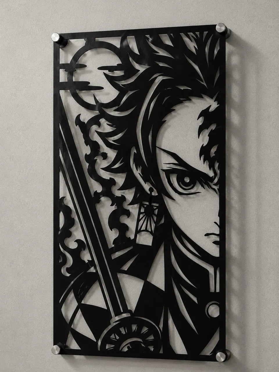Cuadro decorativo en acero de Tanjiro Kamado Versión B de Kimetsu no Yaiba cortado a láser - Noxhound