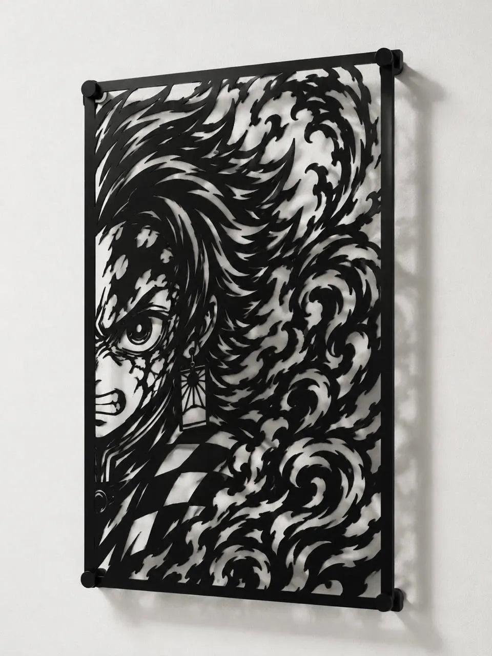 Cuadro decorativo en acero de Tanjiro Kamado Versión C de Kimetsu no Yaiba cortado a láser - Noxhound