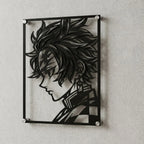 Cuadro decorativo en acero de Tanjiro Kamado de Kimetsu no Yaiba cortado a láser - Noxhound