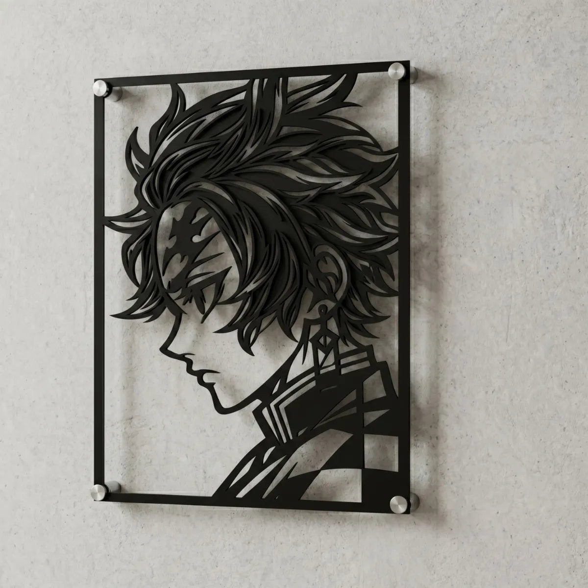 Cuadro decorativo en acero de Tanjiro Kamado de Kimetsu no Yaiba cortado a láser - Noxhound