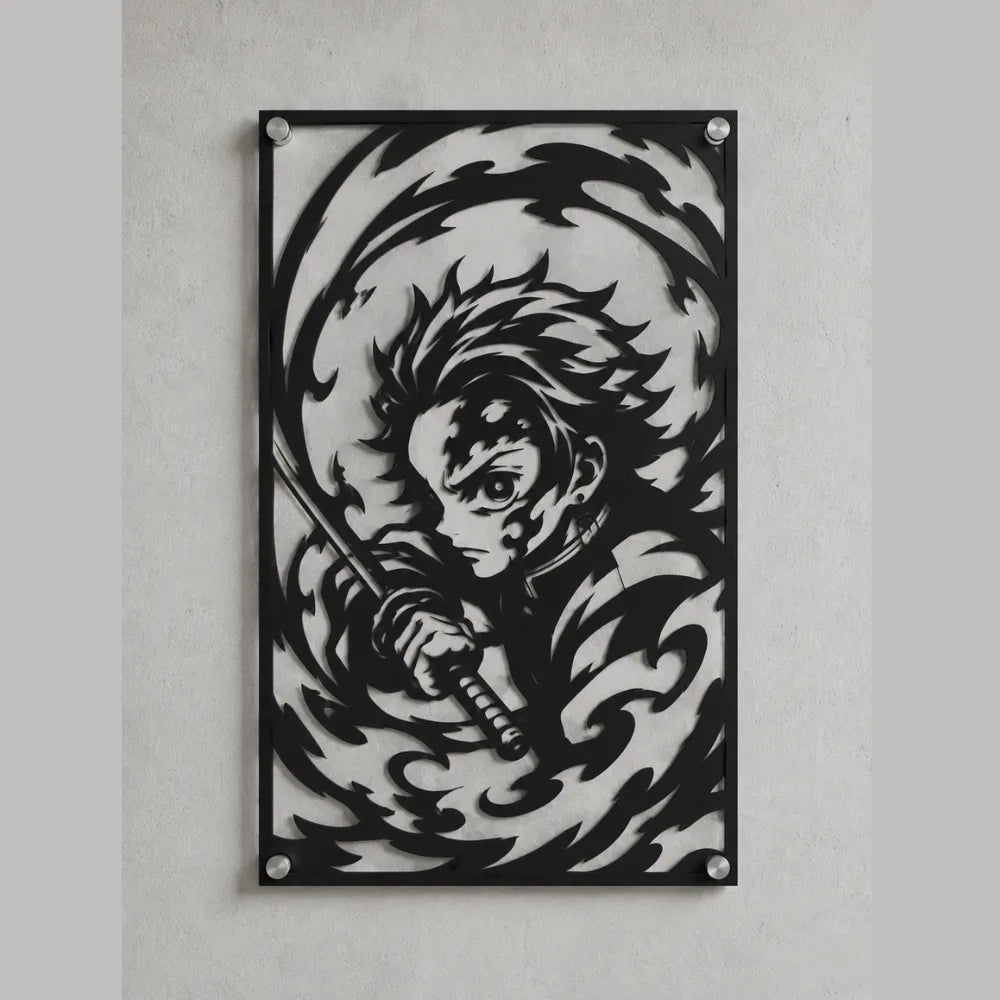 Cuadro Decorativo Anime Kimetsu no Yaiba Tanjiro Kamado Versión D en Acero