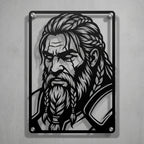 Cuadro Decorativo Videojuego God of War Thor en Acero