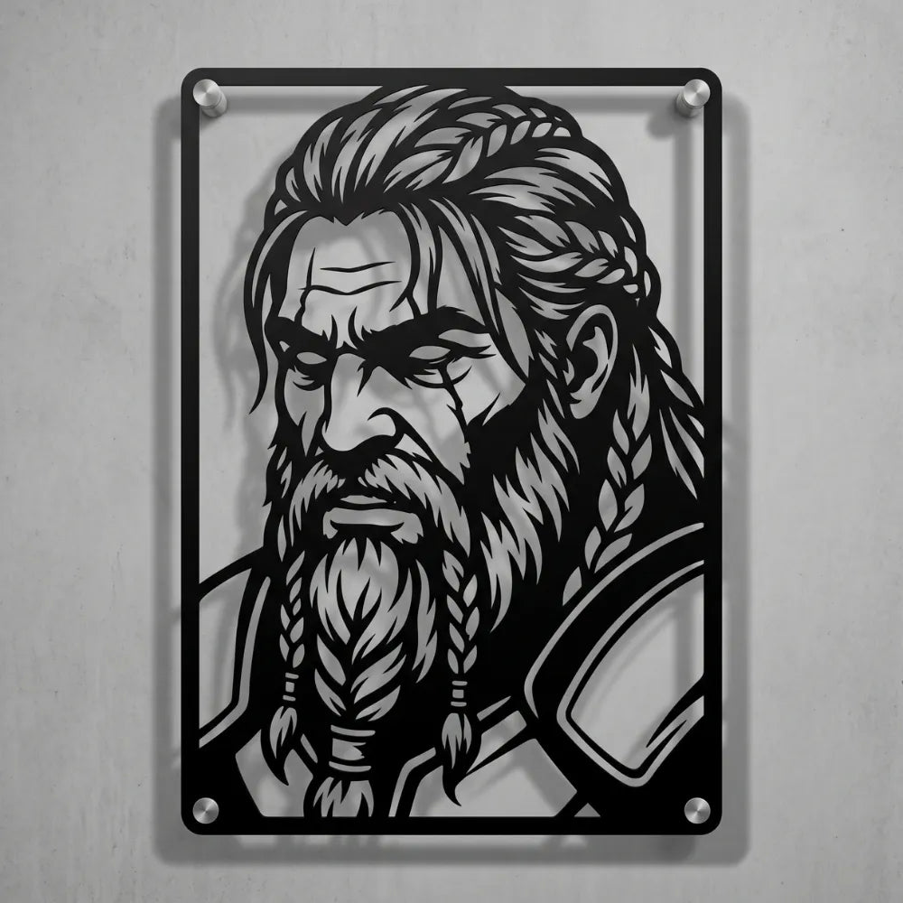 Cuadro Decorativo Videojuego God of War Thor en Acero