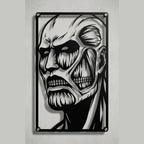 Cuadro decorativo en acero de Titán Colosal de Shingeki no Kyojin cortado a láser - Noxhound