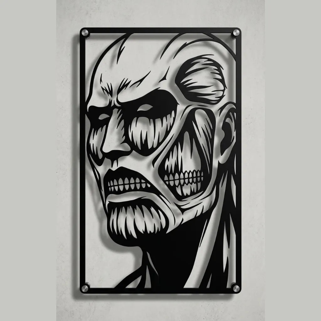 Cuadro decorativo en acero de Titán Colosal de Shingeki no Kyojin cortado a láser - Noxhound