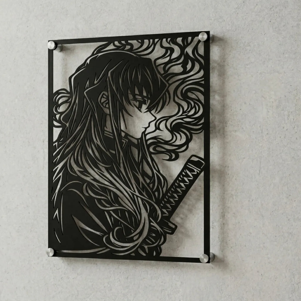 Cuadro decorativo en acero de Tokito Muichiro de Kimetsu no Yaiba cortado a láser - Noxhound