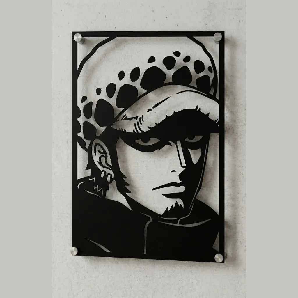 Cuadro decorativo en acero de Trafalgar Law de One Piece cortado a láser - Noxhound
