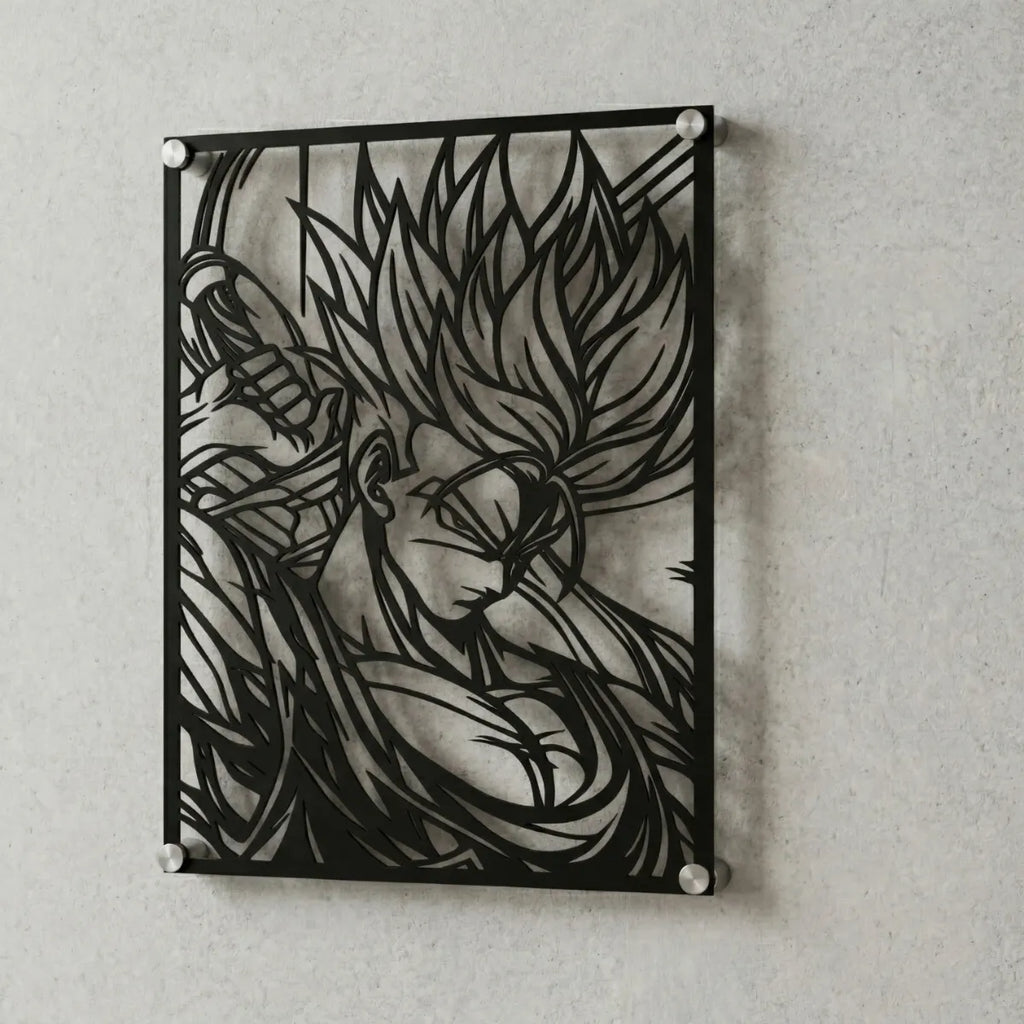 Cuadro decorativo en acero de Trunks de Dragon Ball cortado a láser - Noxhound
