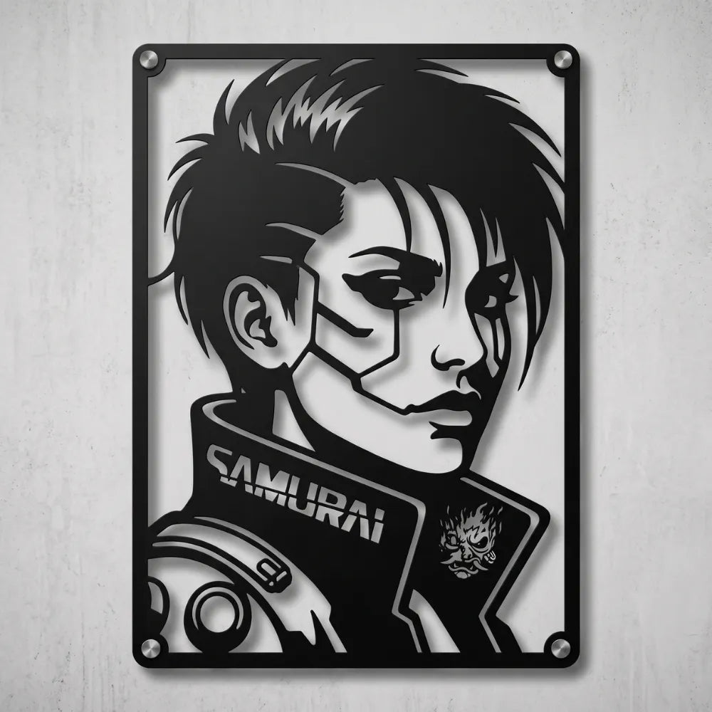 Cuadro Decorativo Videojuego Cyberpunk 2077 V en Acero