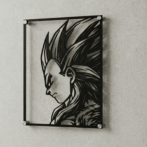 Cuadro Decorativo Anime Dragon Ball Vegeta SSJ4 en Acero