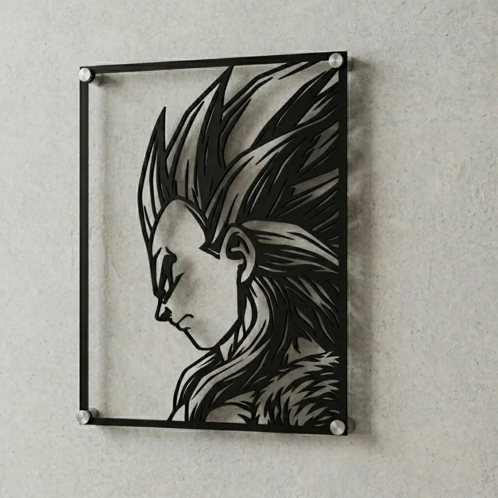 Cuadro decorativo en acero de Vegeta SSJ4 de Dragon Ball cortado a láser - Noxhound
