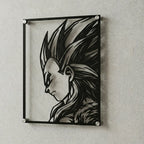 Cuadro decorativo en acero de Vegeta SSJ4 de Dragon Ball cortado a láser - Noxhound