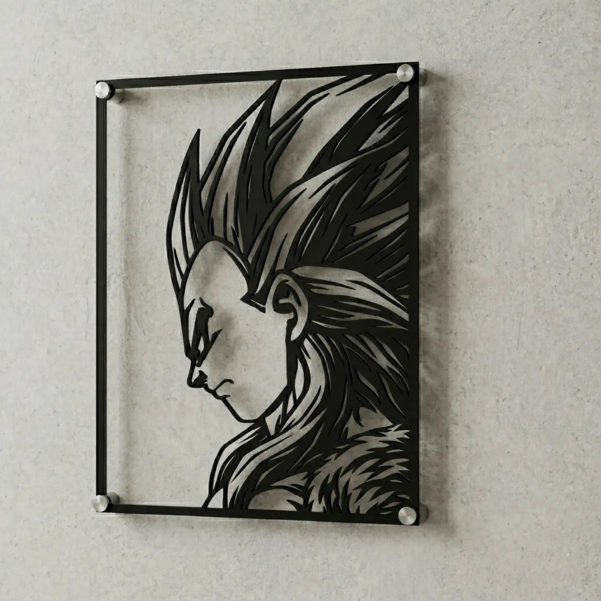 Cuadro decorativo en acero de Vegeta SSJ4 de Dragon Ball cortado a láser - Noxhound