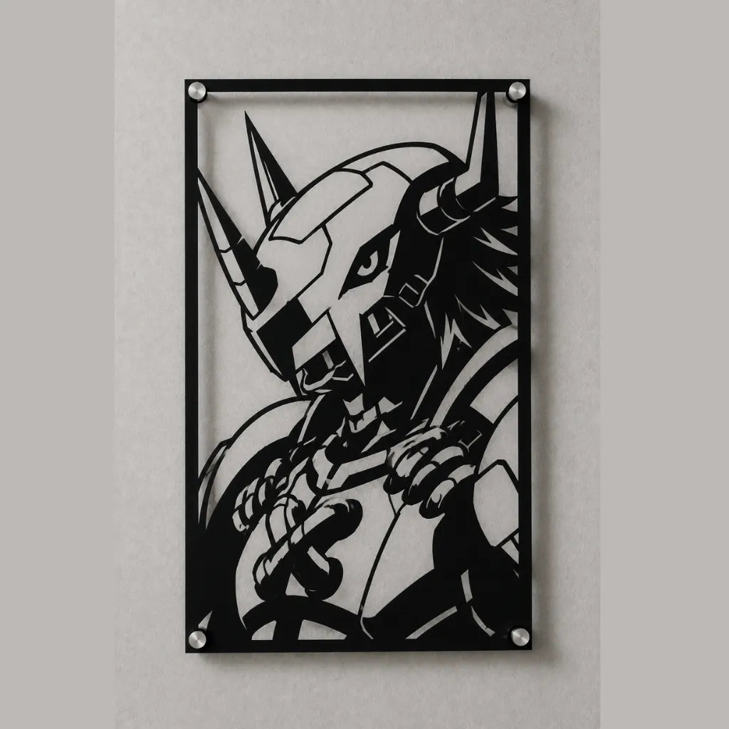 Cuadro decorativo en acero de WarGreymon de Digimon cortado a láser - Noxhound