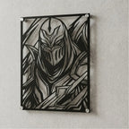 Cuadro decorativo de Zed de League of Legends en acero cortado a láser