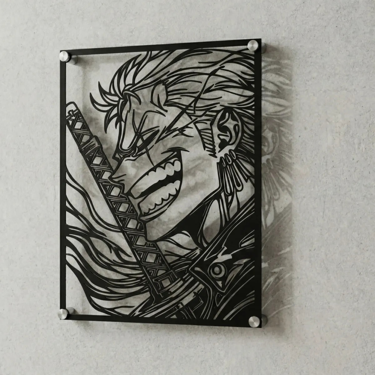 Cuadro decorativo en acero de Zoro de One Piece cortado a láser - Noxhound